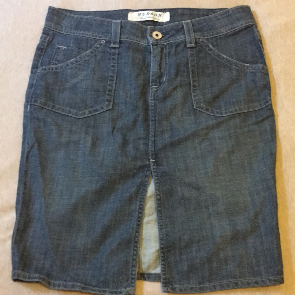 Vintage 2000s Hudson Jeans denim slit skirt